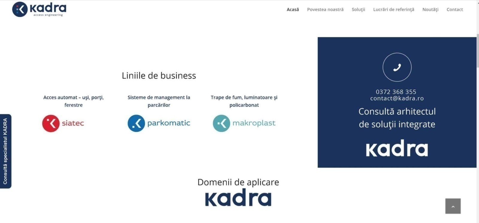 web design, KADRA, design, website, Toud, creare site web