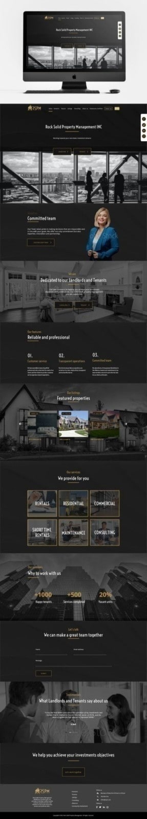 Rock Solid Property Management UX UI design pentru o firma de real estate