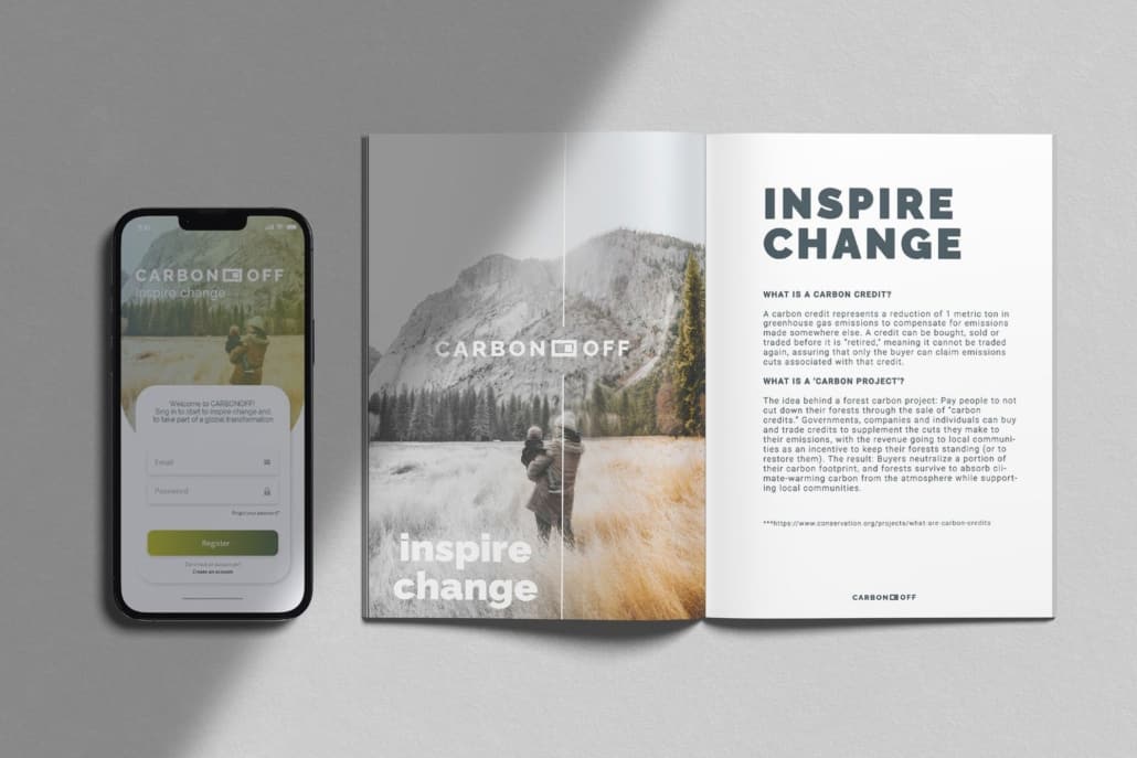 CARBONOFF identitate de brand logo design web design proiect credite de carbon Toud branding design agentie branding agentie design TOUD