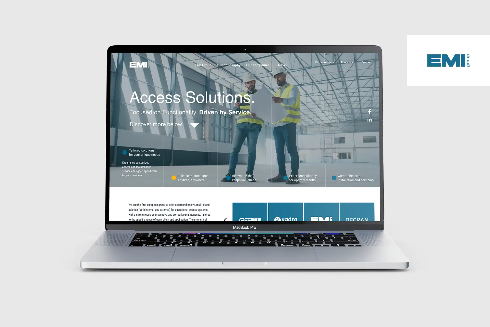 EMI Group, website, identitate vizuala, Toud